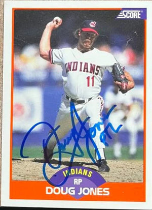 Doug Jones Signed 1989 Score Baseball Card - Cleveland Indians 387 - PastPros