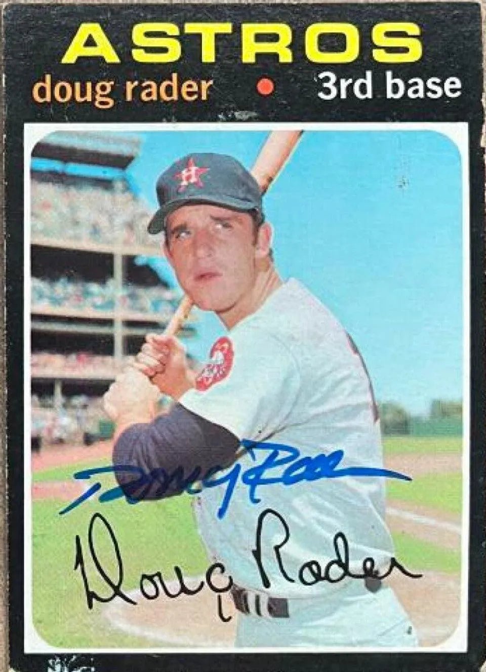 Doug Rader Signed 1971 Topps Baseball Card - Houston Astros