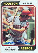 Doug Rader Signed 1974 Topps Baseball Card - Houston Astros