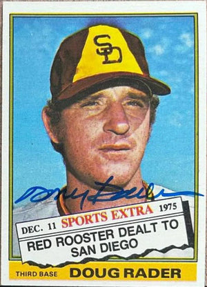 Doug Rader Signed 1976 Topps Traded Baseball Card - San Diego Padres