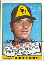 Doug Rader Signed 1976 Topps Traded Baseball Card - San Diego Padres - PastPros