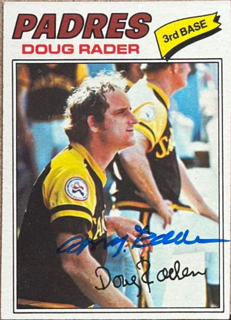Doug Rader Signed 1977 Topps Baseball Card - San Diego Padres