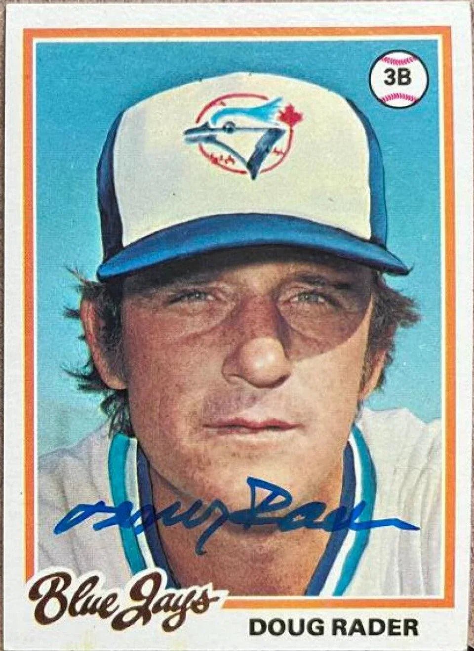 Doug Rader Signed 1978 Topps Baseball Card - Toronto Blue Jays