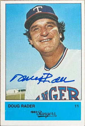 Doug Rader Signed 1983 Affiliated Food Stores Baseball Card - Texas Rangers