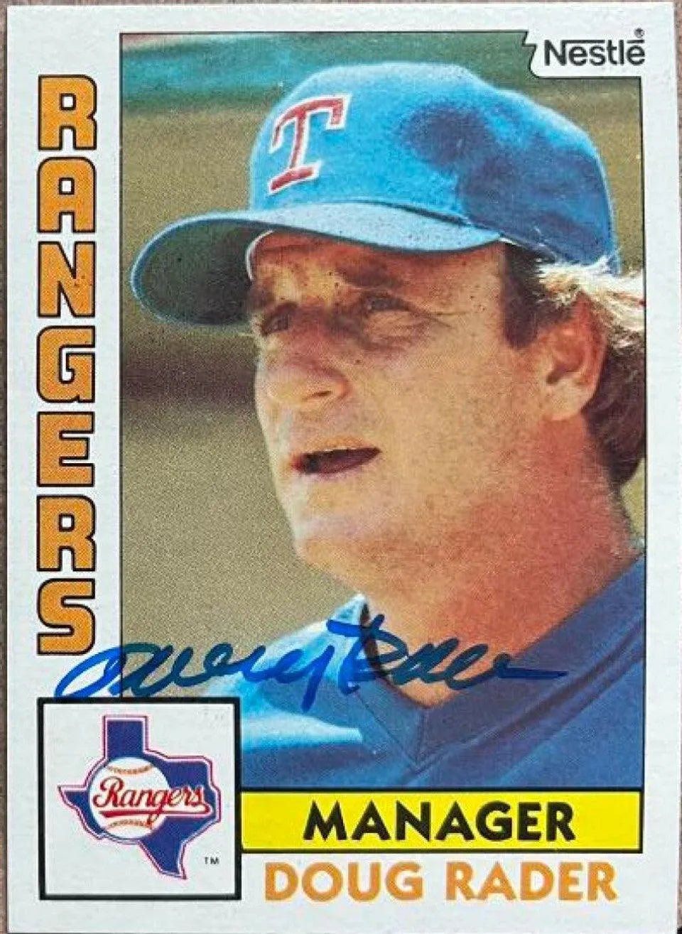 Doug Rader Signed 1984 Nestle Baseball Card - Texas Rangers