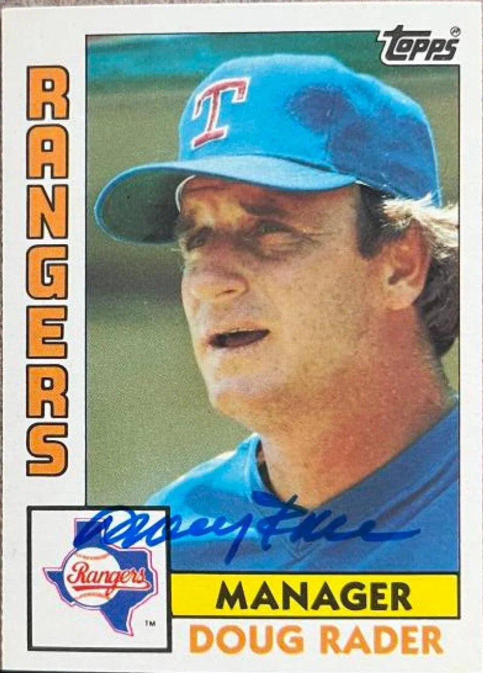 Doug Rader Signed 1984 Topps Tiffany Baseball Card - Texas Rangers