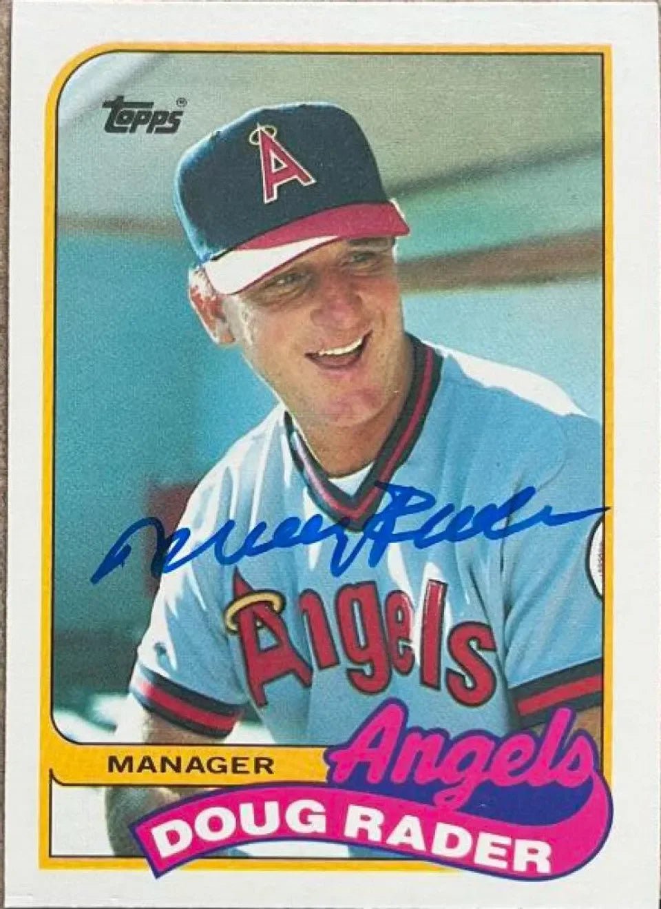 Doug Rader Signed 1989 Topps Traded Baseball Card - Anaheim Angels
