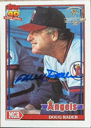 Doug Rader Signed 1991 Topps Desert Shield Baseball Card - Anaheim Angels