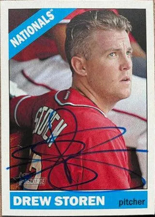 Drew Storen Signed 2015 Topps Heritage Baseball Card - Washington Nationals - PastPros