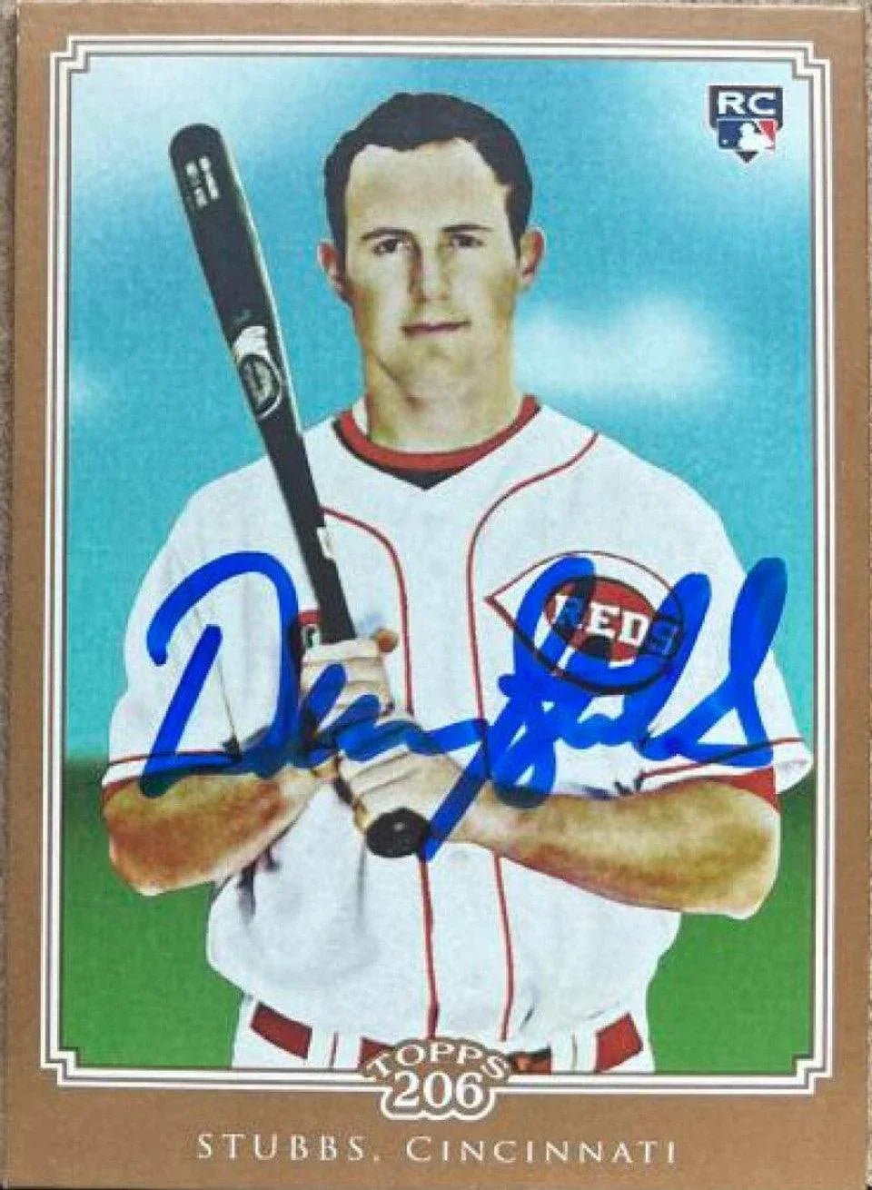 Drew Stubbs Signed 2010 Topps 206 Bronze Baseball Card - Cincinnati Reds