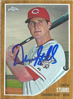 Drew Stubbs Signed 2011 Topps Chrome Heritage Baseball Card - Cincinnati Reds