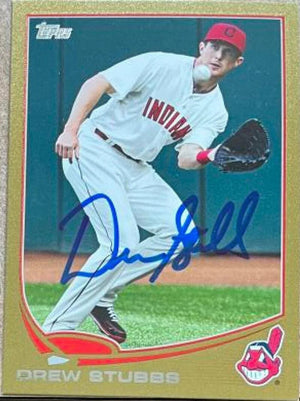 Drew Stubbs Signed 2012 Topps Gold Update Baseball Card - Cleveland Indians