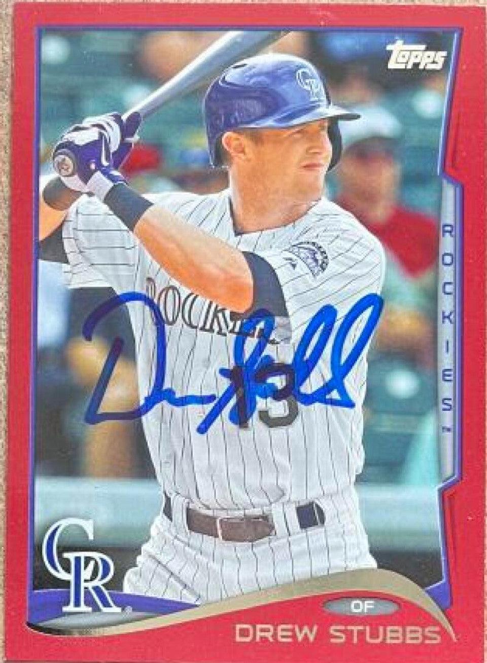 Drew Stubbs Signed 2014 Topps Update Target Red Border Baseball Card - Colorado Rockies - PastPros