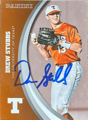 Drew Stubbs Signed 2015 Panini Baseball Card - Texas Longhorns