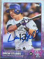 Drew Stubbs Signed 2015 Topps Baseball Card - Colorado Rockies