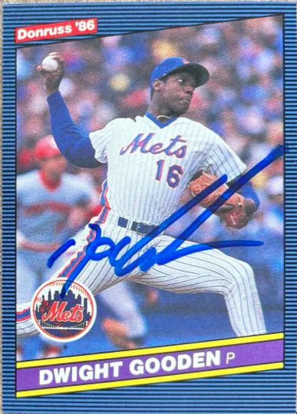 Dwight Gooden Signed 1986 Donruss Baseball Card - New York Mets