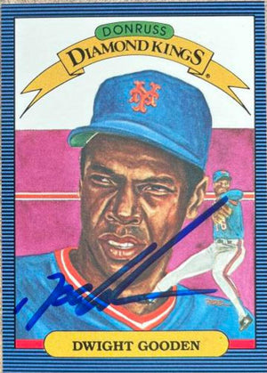 Dwight Gooden Signed 1986 Donruss Diamond Kings Baseball Card - New York Mets - PastPros