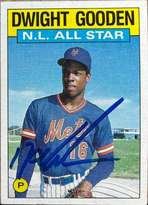 Dwight Gooden Signed 1986 Topps All-Star Baseball Card - New York Mets - PastPros