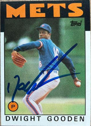 Dwight Gooden Signed 1986 Topps Baseball Card - New York Mets - PastPros