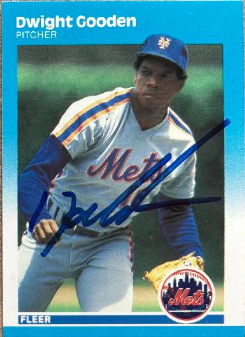 Dwight Gooden Signed 1987 Fleer Baseball Card - New York Mets #9