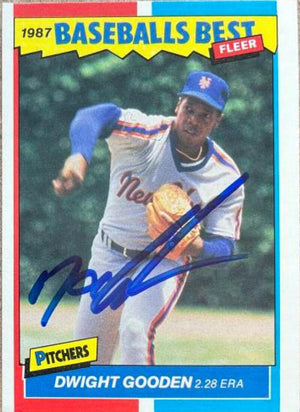 Dwight Gooden Signed 1987 Fleer Baseball's Best Baseball Card - New York Mets - PastPros