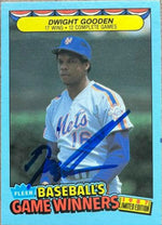 Dwight Gooden Signed 1987 Fleer Game Winners Baseball Card - New York Mets