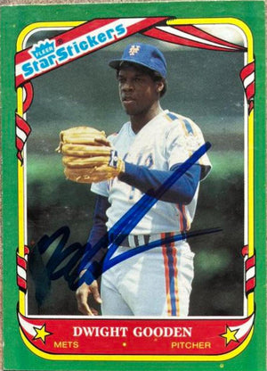 Dwight Gooden Signed 1987 Fleer Star Stickers Baseball Card - New York Mets - PastPros