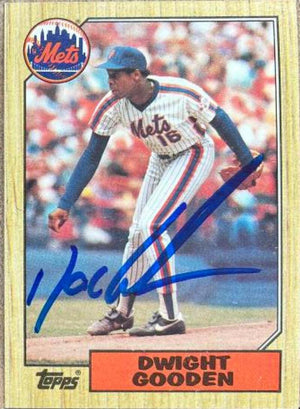 Dwight Gooden Signed 1987 Topps Baseball Card - New York Mets #130 - PastPros