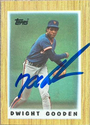 Dwight Gooden Signed 1987 Topps Major League Leaders Mini Baseball Card - New York Mets - PastPros