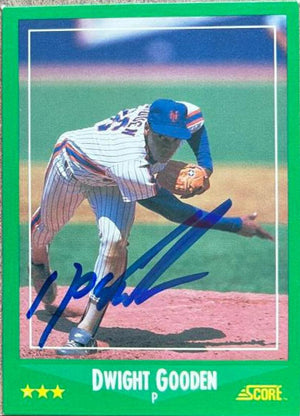 Dwight Gooden Signed 1988 Score Baseball Card - New York Mets - PastPros