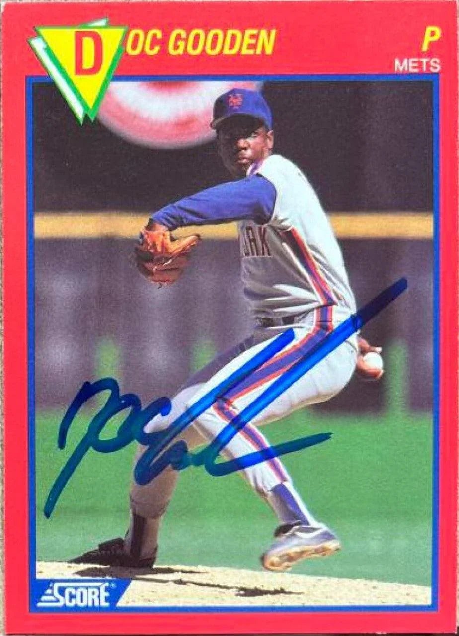 Dwight Gooden Signed 1989 Score Baseball's Hottest Players Baseball Card - New York Mets