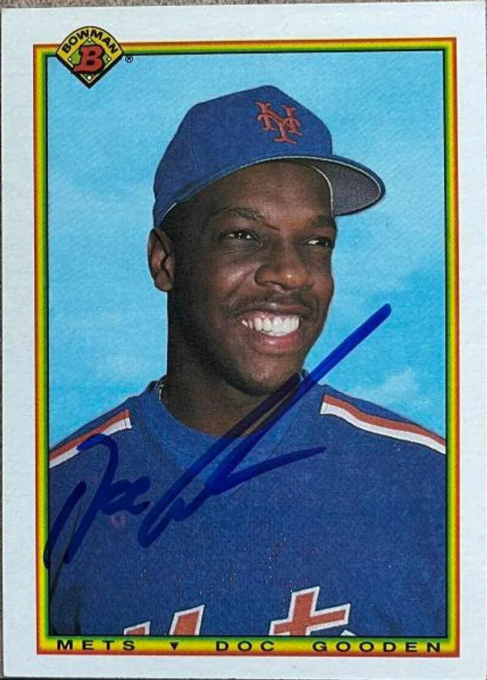 Dwight Gooden Signed 1990 Bowman Baseball Card - New York Mets