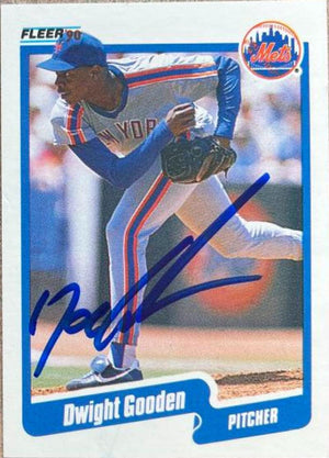 Dwight Gooden Signed 1990 Fleer Baseball Card - New York Mets - PastPros