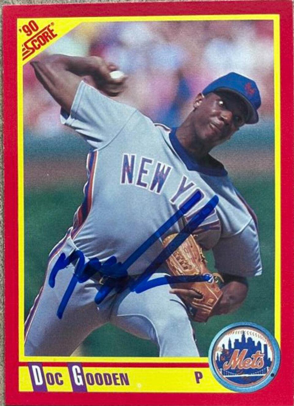 Dwight Gooden Signed 1990 Score Baseball Card - New York Mets - PastPros