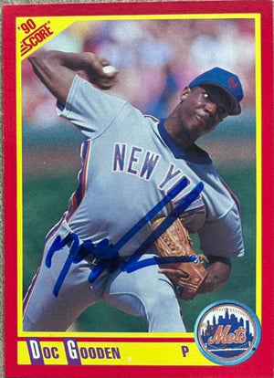 Dwight Gooden Signed 1990 Score Baseball Card - New York Mets - PastPros