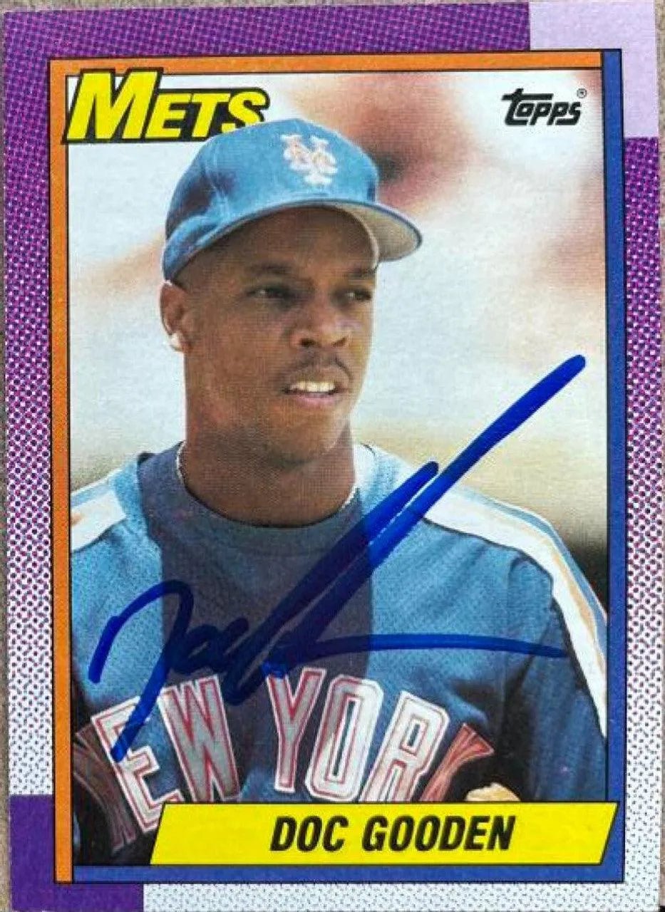 Dwight Gooden Signed 1990 Topps Baseball Card - New York Mets