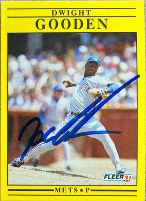 Dwight Gooden Signed 1991 Fleer Baseball Card - New York Mets - PastPros