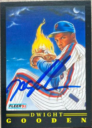 Dwight Gooden Signed 1991 Fleer Pro Visions Baseball Card - New York Mets - PastPros