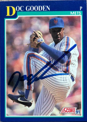 Dwight Gooden Signed 1991 Score Baseball Card - New York Mets #540 - PastPros