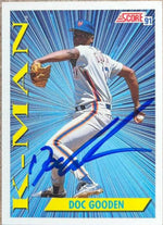 Dwight Gooden Signed 1991 Score Baseball Card - New York Mets #685