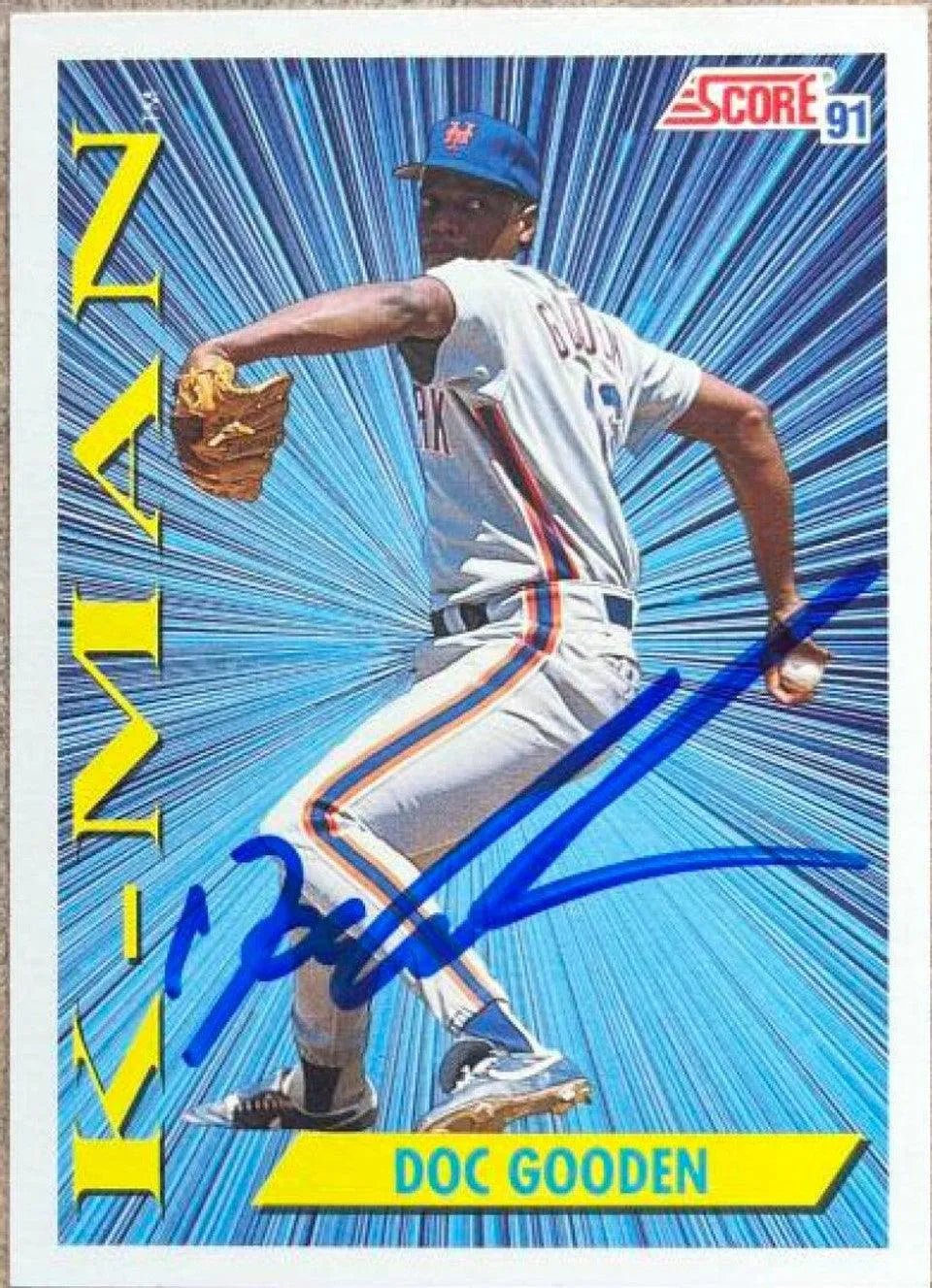 Dwight Gooden Signed 1991 Score Baseball Card - New York Mets #685