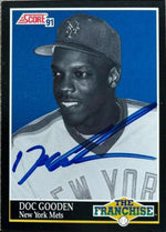 Dwight Gooden Signed 1991 Score Baseball Card - New York Mets #866