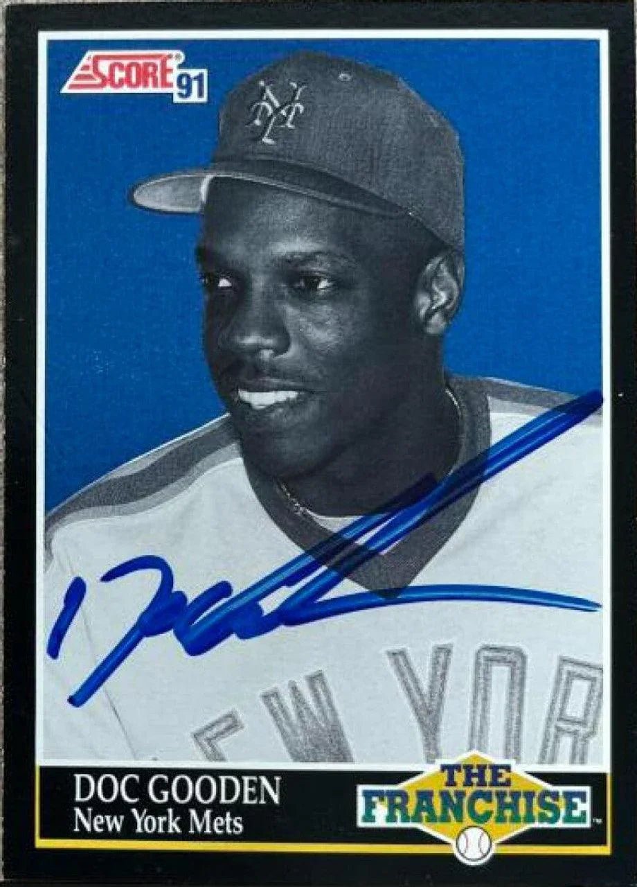 Dwight Gooden Signed 1991 Score Baseball Card - New York Mets #866