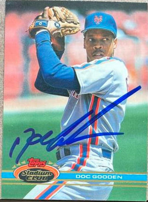 Dwight Gooden Signed 1991 Stadium Club Baseball Card - New York Mets - PastPros