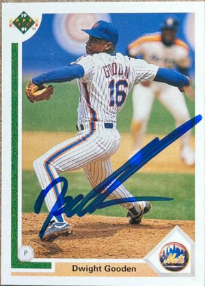 Dwight Gooden Signed 1991 Upper Deck Baseball Card - New York Mets