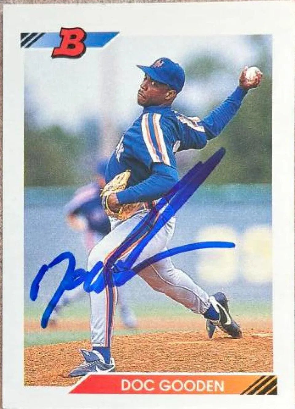 Dwight Gooden Signed 1992 Bowman Baseball Card - New York Mets