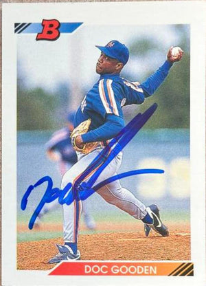 Dwight Gooden Signed 1992 Bowman Baseball Card - New York Mets - PastPros