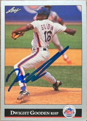 Dwight Gooden Signed 1992 Leaf Baseball Card - New York Mets