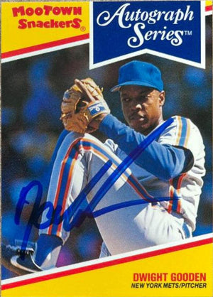 Dwight Gooden Signed 1992 Moo Town Snackers Baseball Card - New York Mets - PastPros