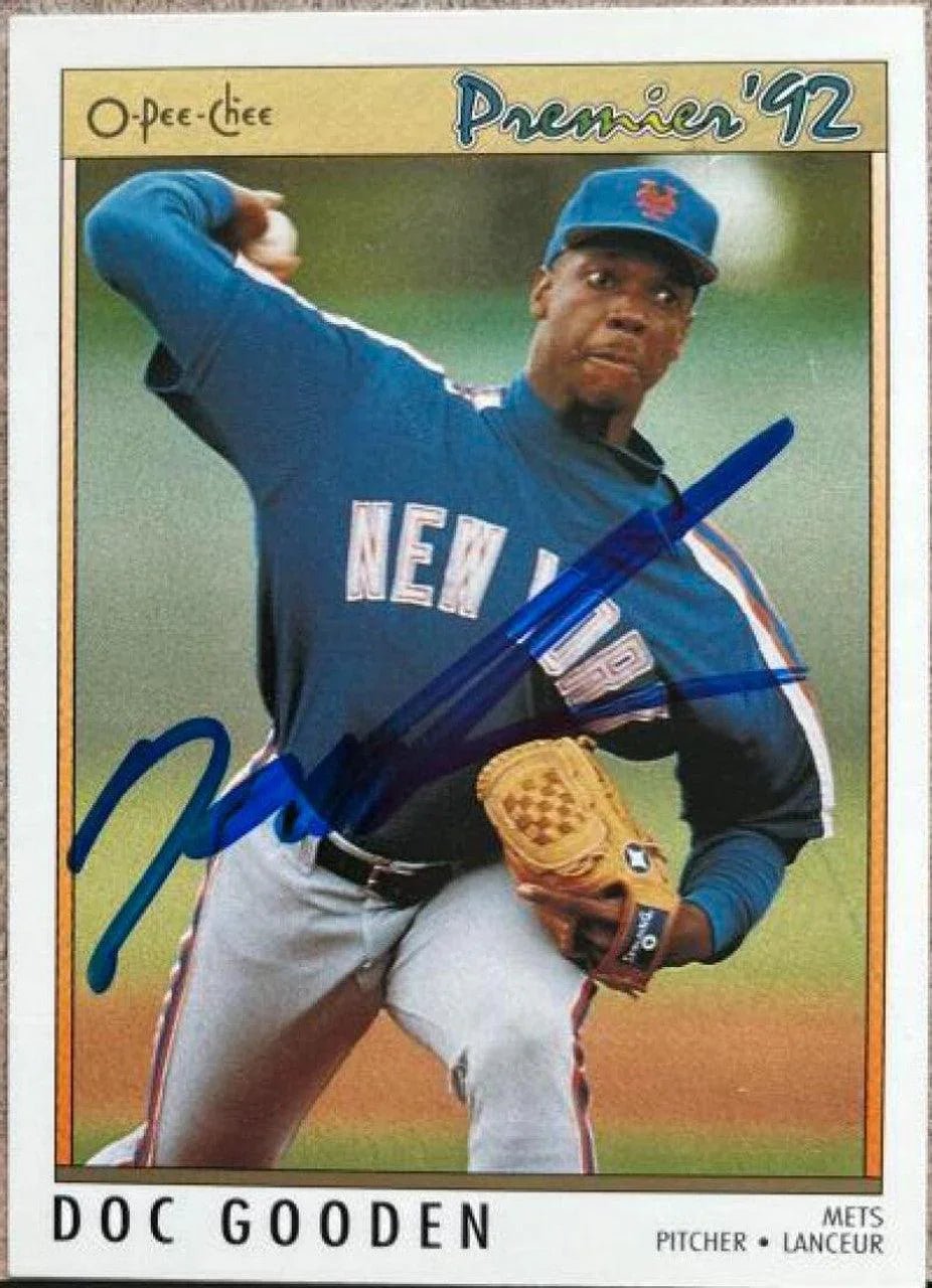 Dwight Gooden Signed 1992 O-Pee-Chee Premier Baseball Card - New York Mets